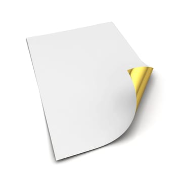 Sheet of a4 paper. 3d illustration isolated on white background