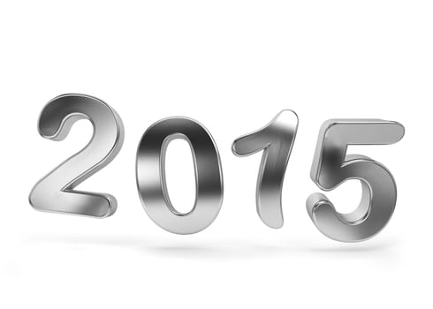 2015 text. 3d illustration isolated on white background