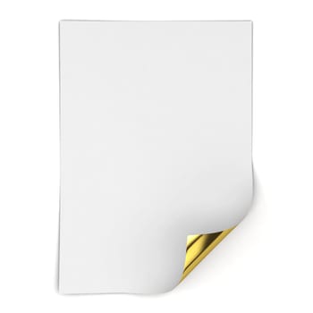 Sheet of a4 paper. 3d illustration isolated on white background