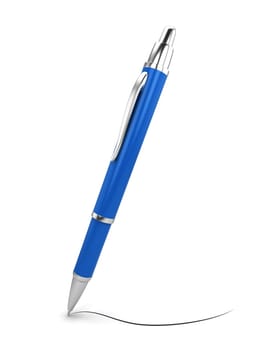 Single pen. 3d illustration isolated on white background
