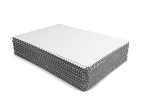 Paper stack. 3d illustration isolated on white background