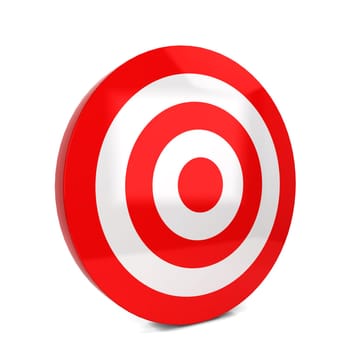 Red target. 3d illustration isolated on white background