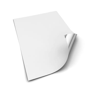 Sheet of a4 paper. 3d illustration isolated on white background