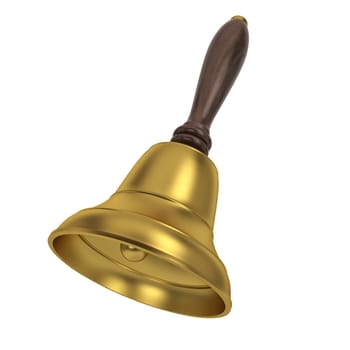 Bell with golden handle. 3d illustration isolated on white background