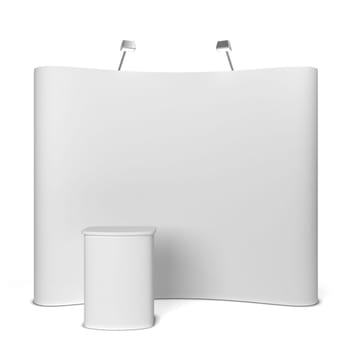 Trade show booth. 3d illustration isolated on white background