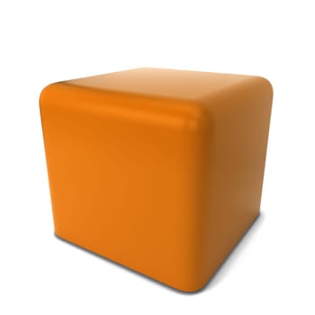 Caramel cube. 3d illustration isolated on white background