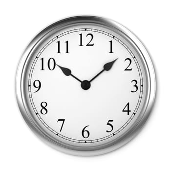 Wall clock. 3d illustration isolated on white background