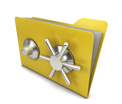 Safe folder. 3d illustration isolated on white background