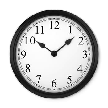 Wall clock. 3d illustration isolated on white background