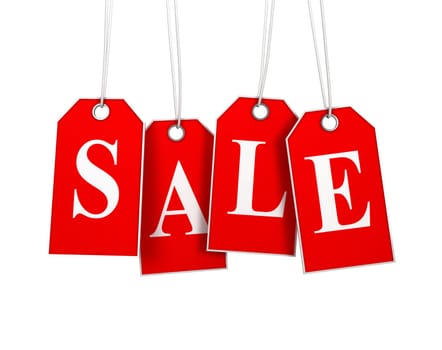 Sale tags. 3d illustration isolated on white background