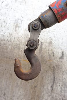 Hook at small hydraulic crane