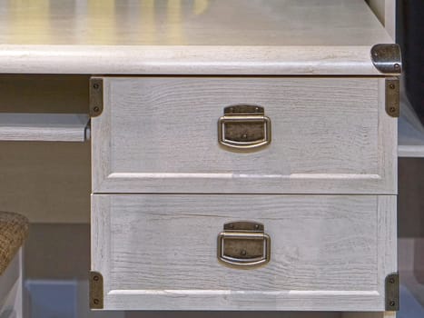 Two drawers in wooden work desk