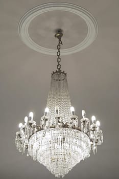 Crystal chandelier with cfl energy saver lamps