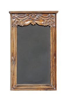 Blackboard with wooden frame isolated with clipping path