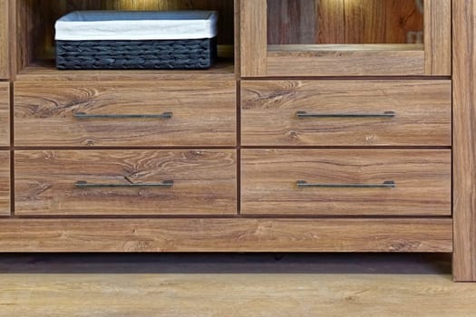 Wooden cabinet with four drawers
