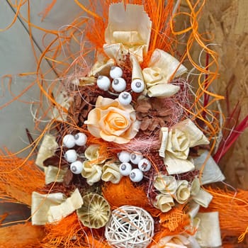Big bouquet of dry flowers decoration