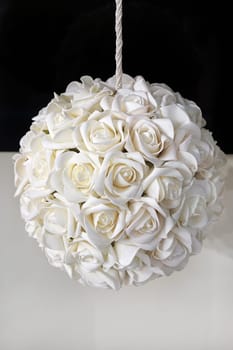 White roses flowers ball for wedding