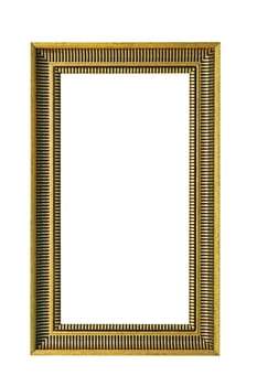 Mirror frame in gold with clipping path