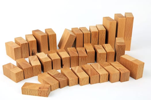 ascending diagram with wooden blocks