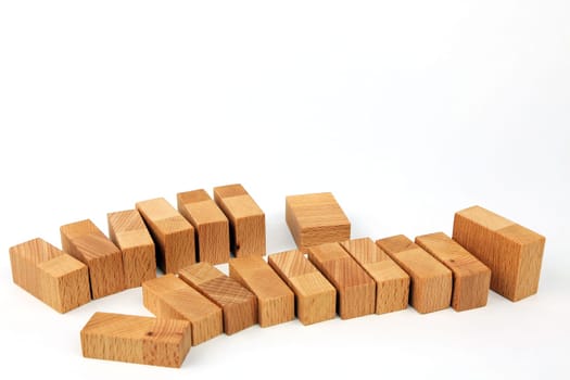 ascending diagram with wooden blocks