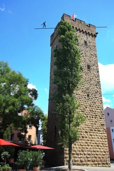 Heilbronn, Baden-Württemberg / Germany - 23 06 2020:  Götzenturm is a sight of the city of Heilbronn