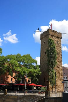 Heilbronn, Baden-Württemberg / Germany - 23 06 2020:  Götzenturm is a sight of the city of Heilbronn