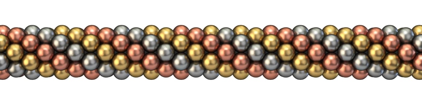 Bronze, silver and gold balloons decoration 3D render illustration isolated on white background