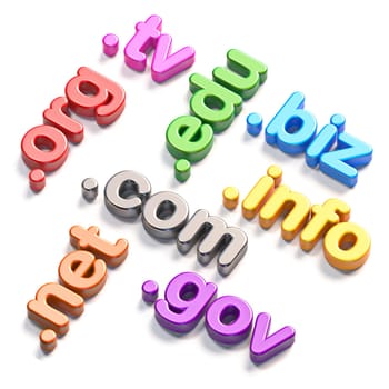 Website hosting and Internet domain names 3D render illustration isolated on white background