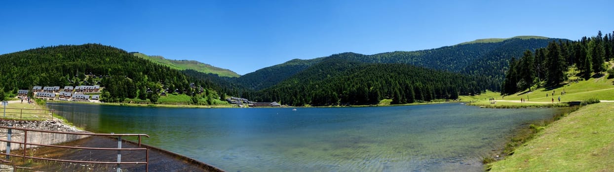 view of lake of Payolle in the french Pyrenees