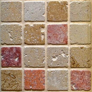 Small square mosaic wall tiles with rough edges