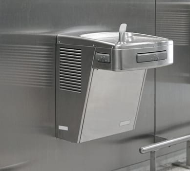 Wall mounted stainless steel drinking fountain