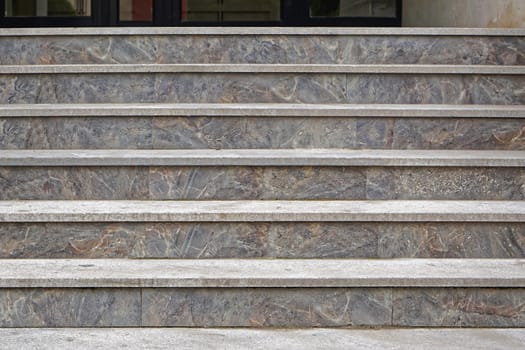 Marble stone stairs at building entrance