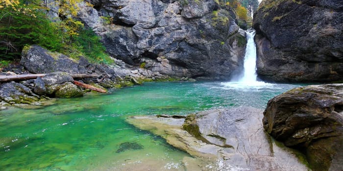The Buchenegger waterfalls in Bavaria in the Allgäu