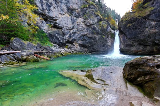The Buchenegger waterfalls in Bavaria in the Allgäu