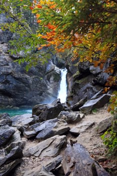 The Buchenegger waterfalls in Bavaria in the Allgäu