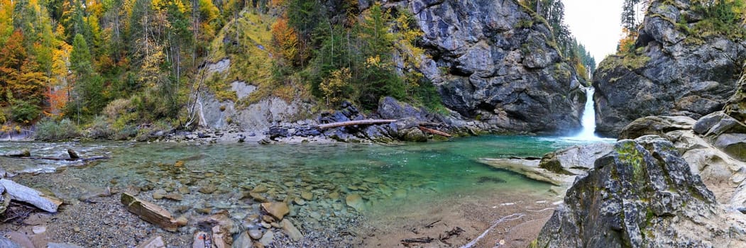 The Buchenegger waterfalls in Bavaria in the Allgäu
