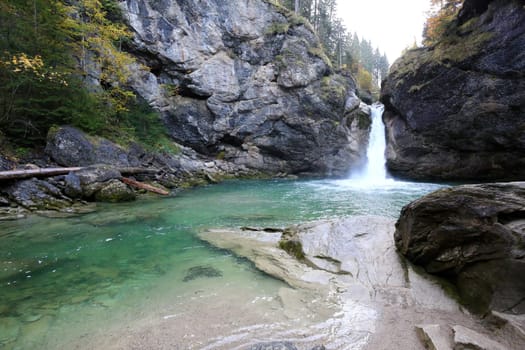 The Buchenegger waterfalls in Bavaria in the Allgäu