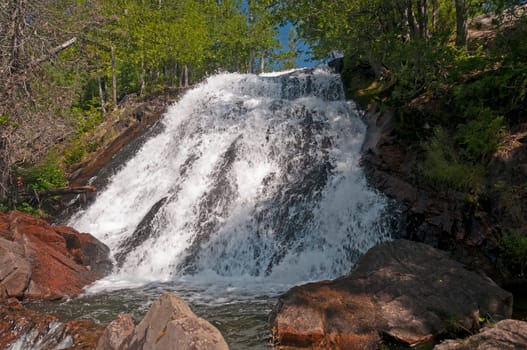 Wilderness Louisa Falls on a Sunny Day in Quetico Provincial Park in Ontario