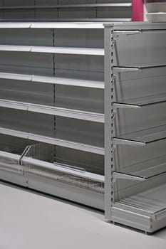 Empty shelf in grocerty store