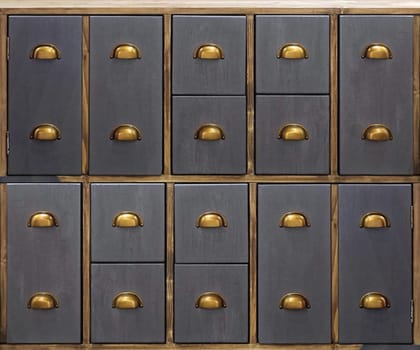 Vintage cabinet with metal drawers