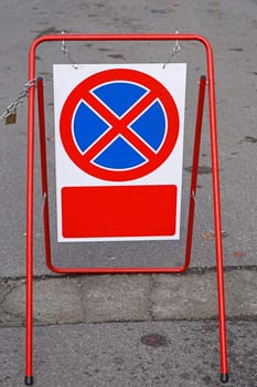 No parking sign in A frame