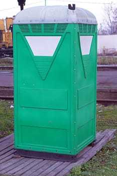 Temporary portable green toilet cabin