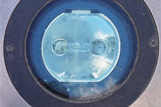 Lamp in pavement for street decoration