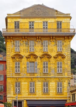 Classic style yellow building in Nice