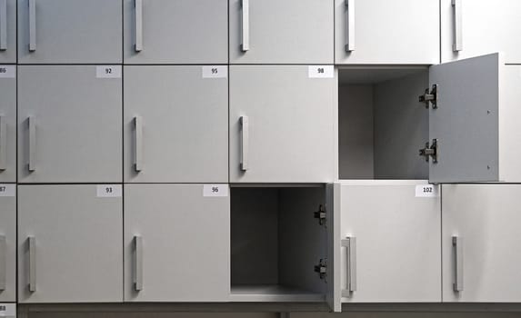 Small lockers storage compartments with numbers