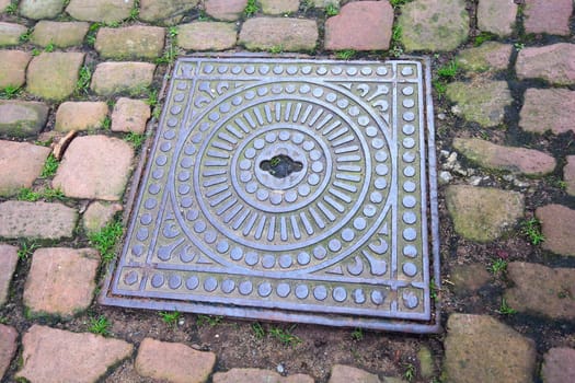 Miltenberg, Bayern / Germany - 13 07 2020: Manhole cover of the city of Miltenberg