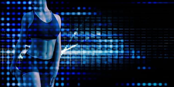 Fitness Presentation Background with Toned Woman