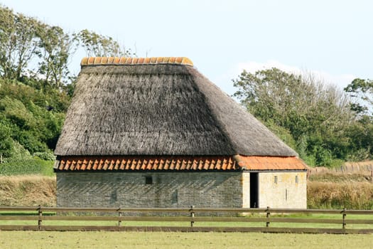 a Sheep barn on the island of Texel, Netherlands, North Sea .