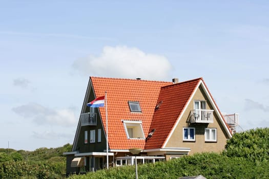 A cottage in the North Sea dunes of the Netherlands