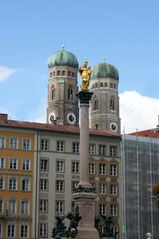 The Marian column in the Bavarian State capital of Munich .